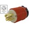 Ac Works Locking Plug, L22-30P, 30 A, 277/480V AC, Three Phase, Orange ASL2230P - alternate 4